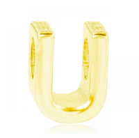 Letter U Charm Gold