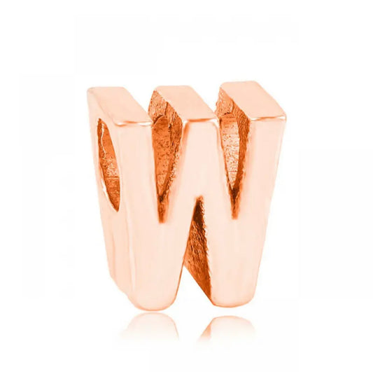 Letter W Charm Rose Gold