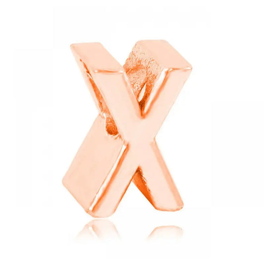 Letter X Charm Rose Gold
