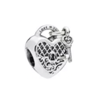 LOVE YOU PADLOCKED HEART SILVER
