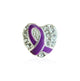 Cancer Awareness Ribbon Heart Charm
