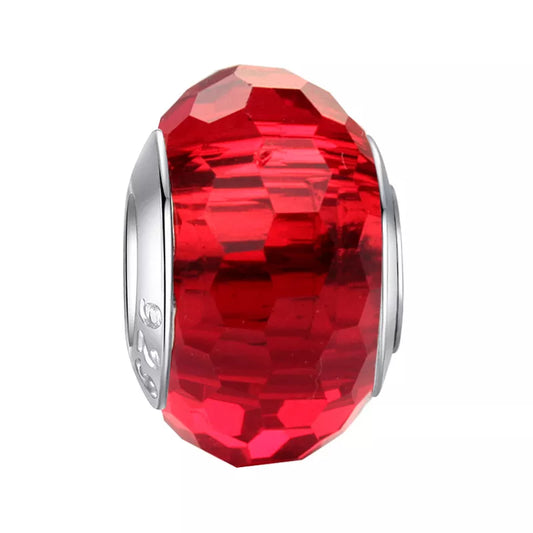 Red Glass Spacer Bead Charm