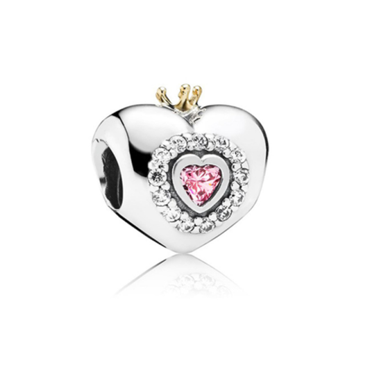 ROUNDED HEART CROWN CUBIC SILVER