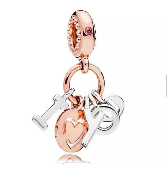 I HEART YOU DANGLE LETTER CHARM