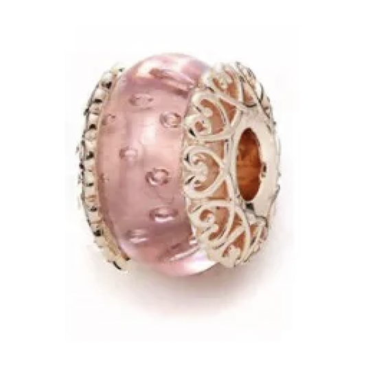 Pink Rose Gold Crystal Spacer Charm