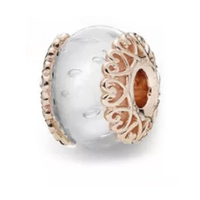 Pink Rose Gold Crystal Spacer Charm