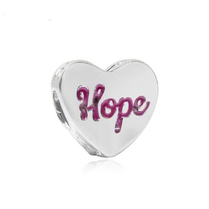 Cancer Awareness Hope Heart Charm