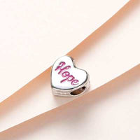Cancer Awareness Hope Heart Charm